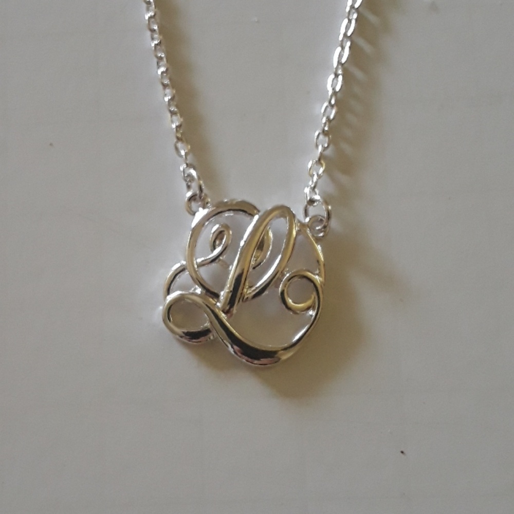 Silvertone Initial "D" Necklace